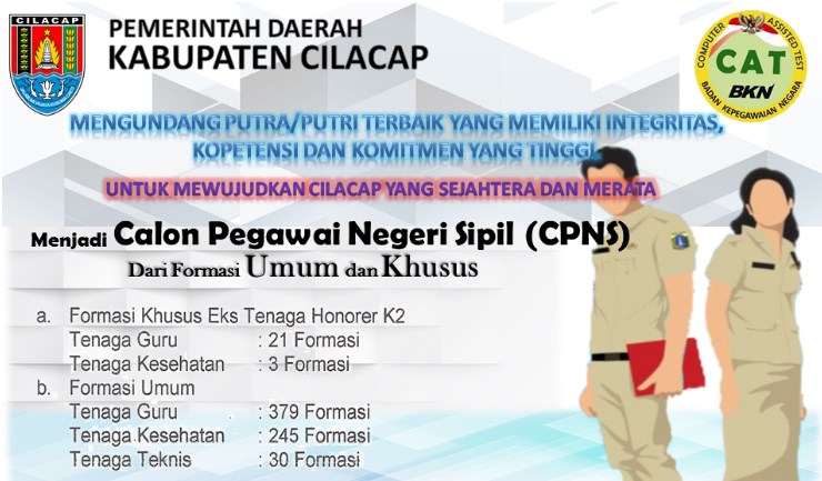 Jadwal dan Lokasi Tes Kompetensi Dasar CPNS Kabupaten Cilacap Tahun 2018