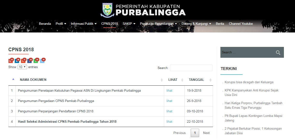 Jadwal dan Lokasi Tes Kompetensi Dasar CPNS Kabupaten Purbalingga Tahun 2018