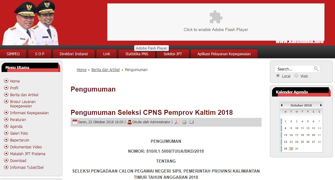 Jadwal dan Lokasi Tes Kompetensi Dasar CPNS Provinsi Kalimantan Timur Tahun 2018