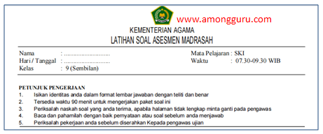 Soal Asesmen Madrasah Bahasa Indonesia MTs 