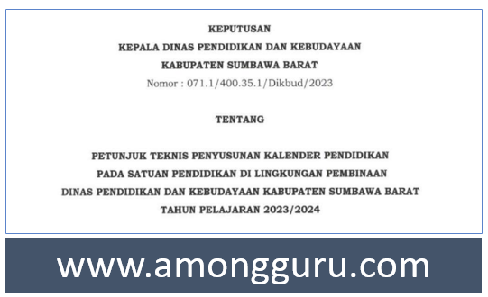 Kaldik Kabupaten Sumbawa Barat NTB Tahun Pelajaran 2023/2024