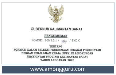 Formasi CASN PPPK Provinsi Kalimantan Barat Tahun 2023